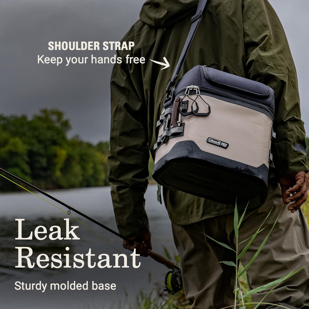 Coleman Pro Soft Cooler reinforced base protects contents during transit
