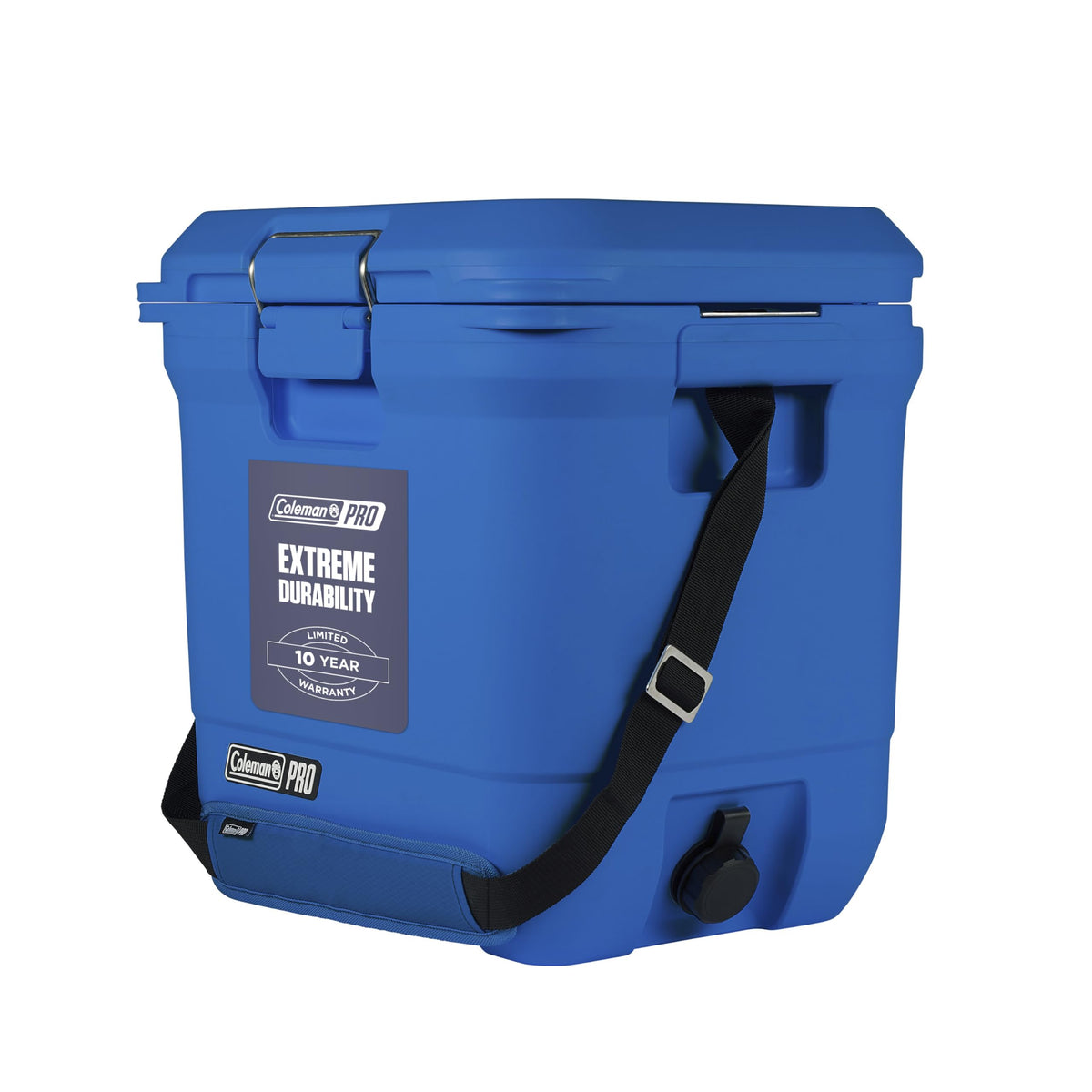 Coleman Pro 25qt heavy-duty cooler with insulated lid for longer ice retention in outdoor use