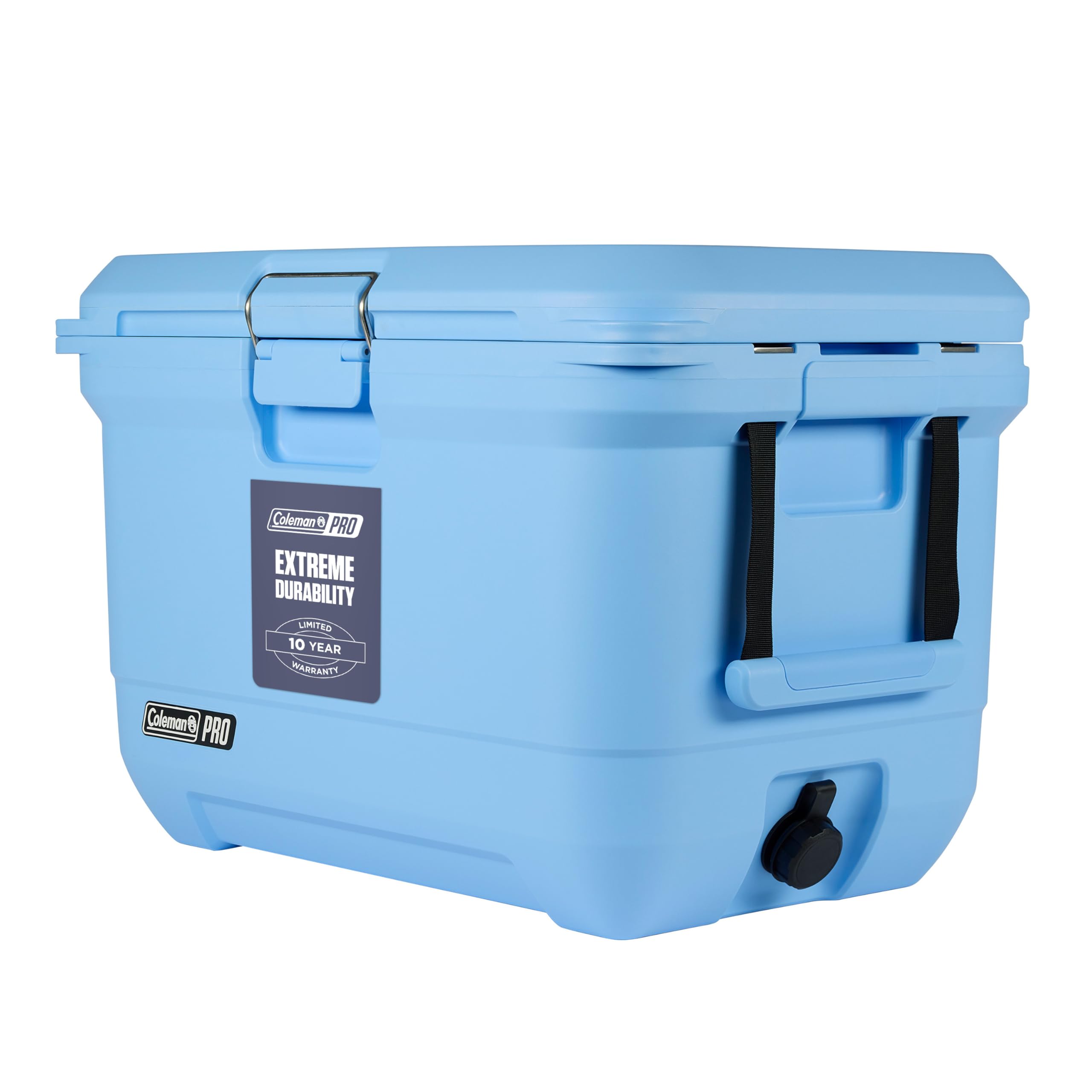 Coleman Pro 45QT exterior view highlights rugged design and portability for outdoor use.