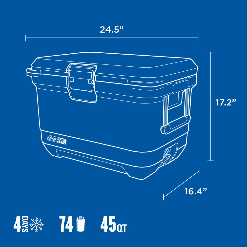 Coleman Pro extra-thick-walls boost durability and ice retention.