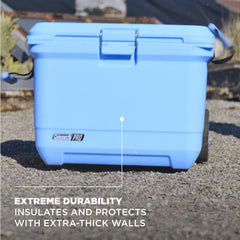 Coleman Pro 55qt shows 92-can capacity ideal for big trips