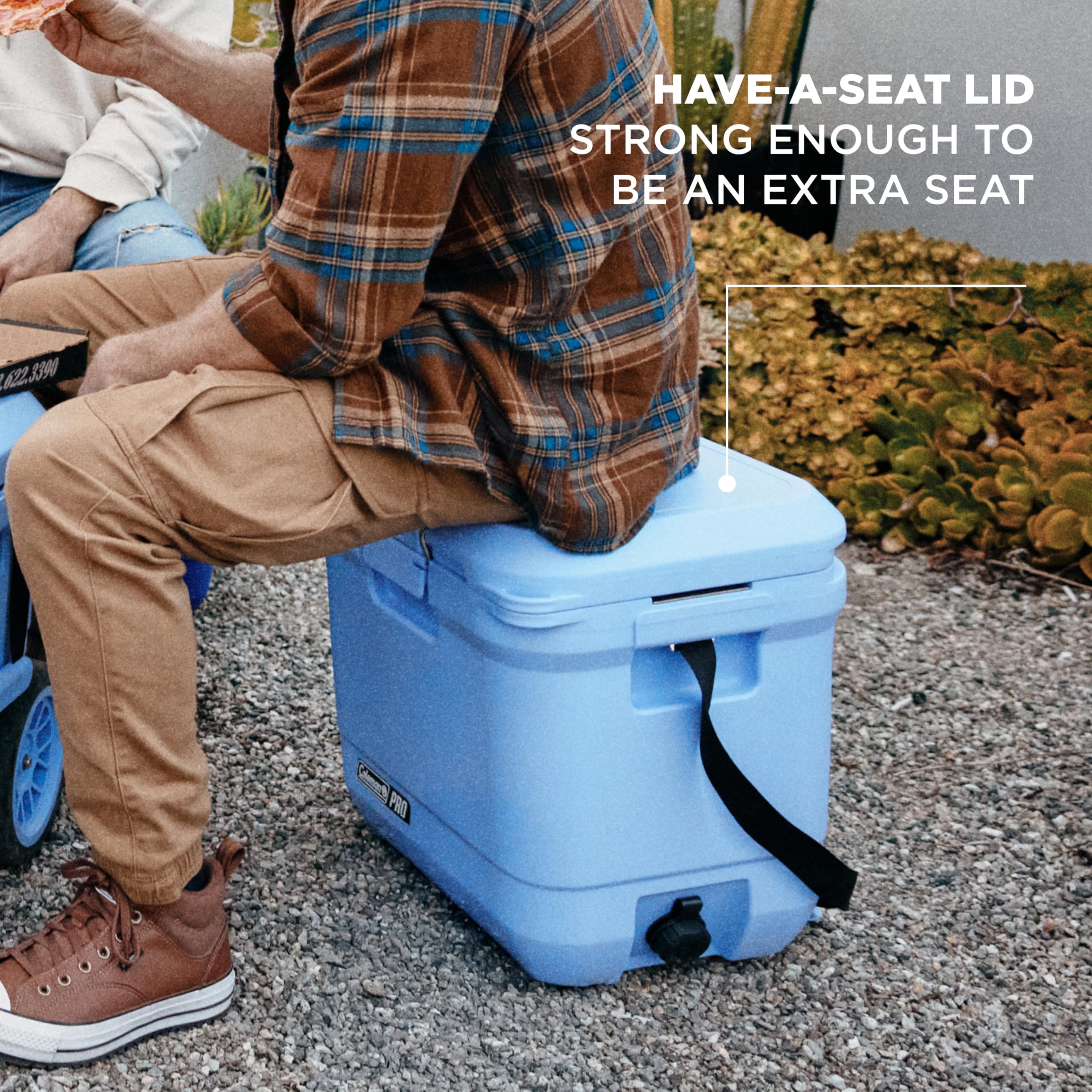 Coleman Pro 25qt cooler with cans neatly organized for outings.
