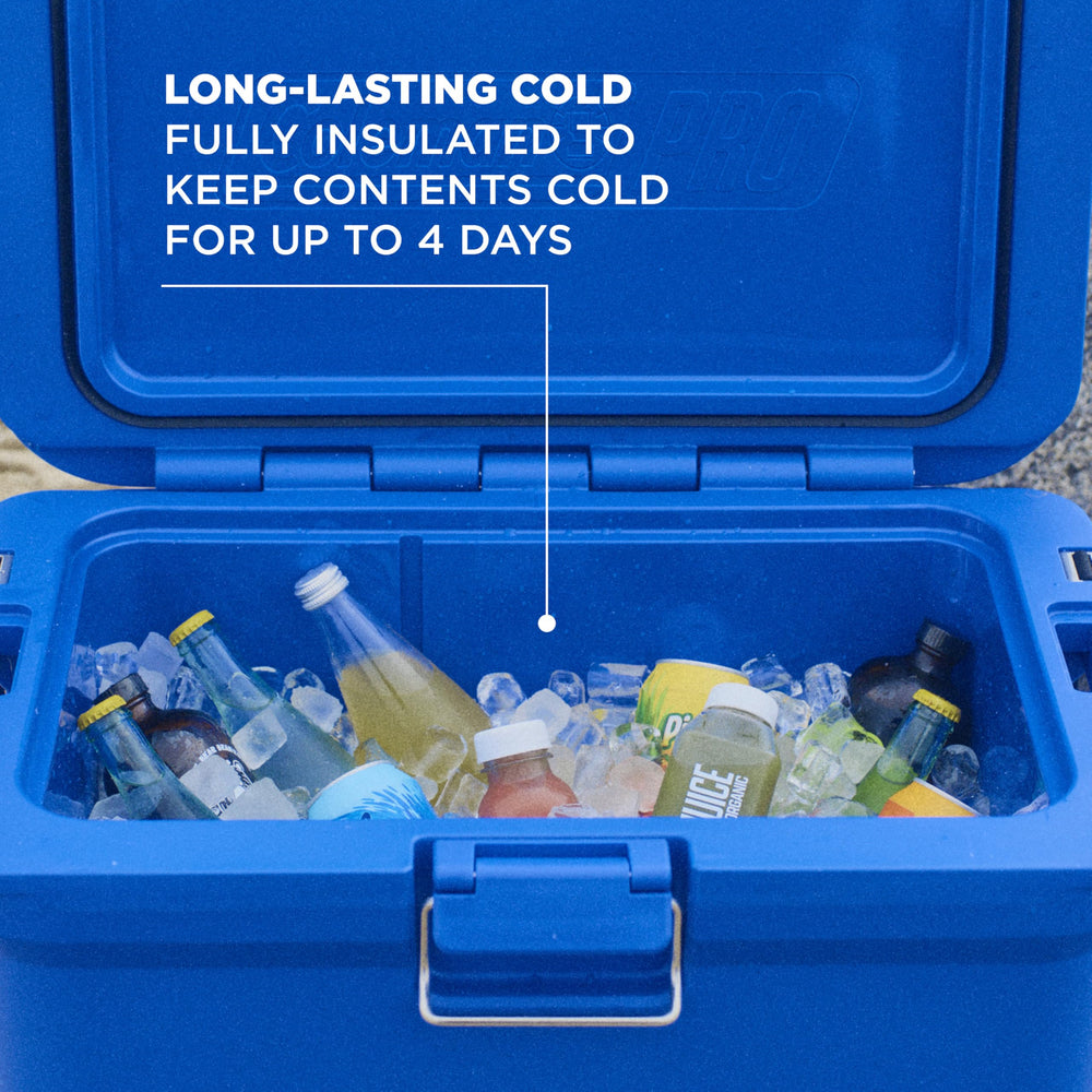 Coleman Pro rugged-handles simplify carrying from yard to campsite.