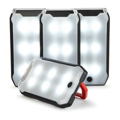 Magnetic panel on metal surface provides hands-free lighting with Coleman lantern