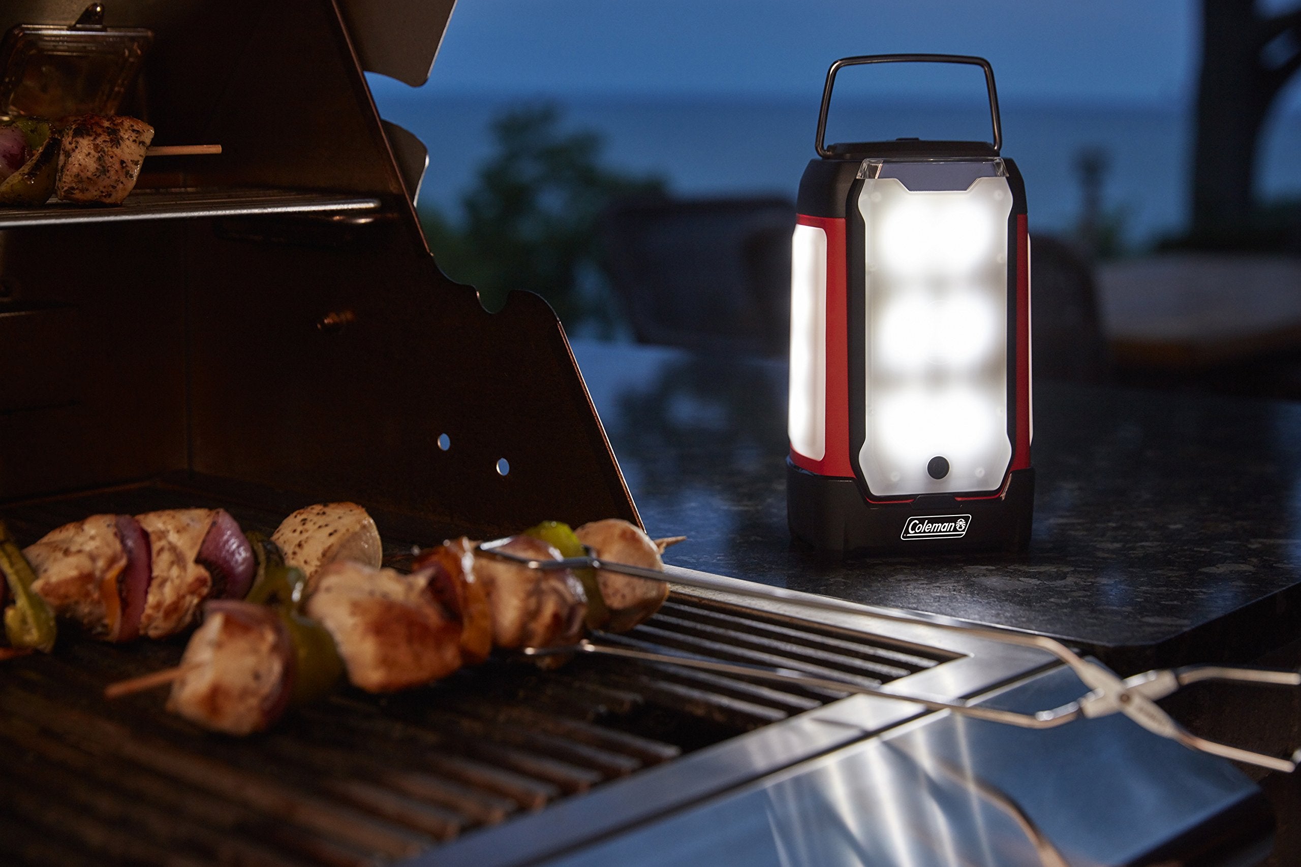 Compact Coleman Quad Panel 800L lantern ready for camping and emergencies