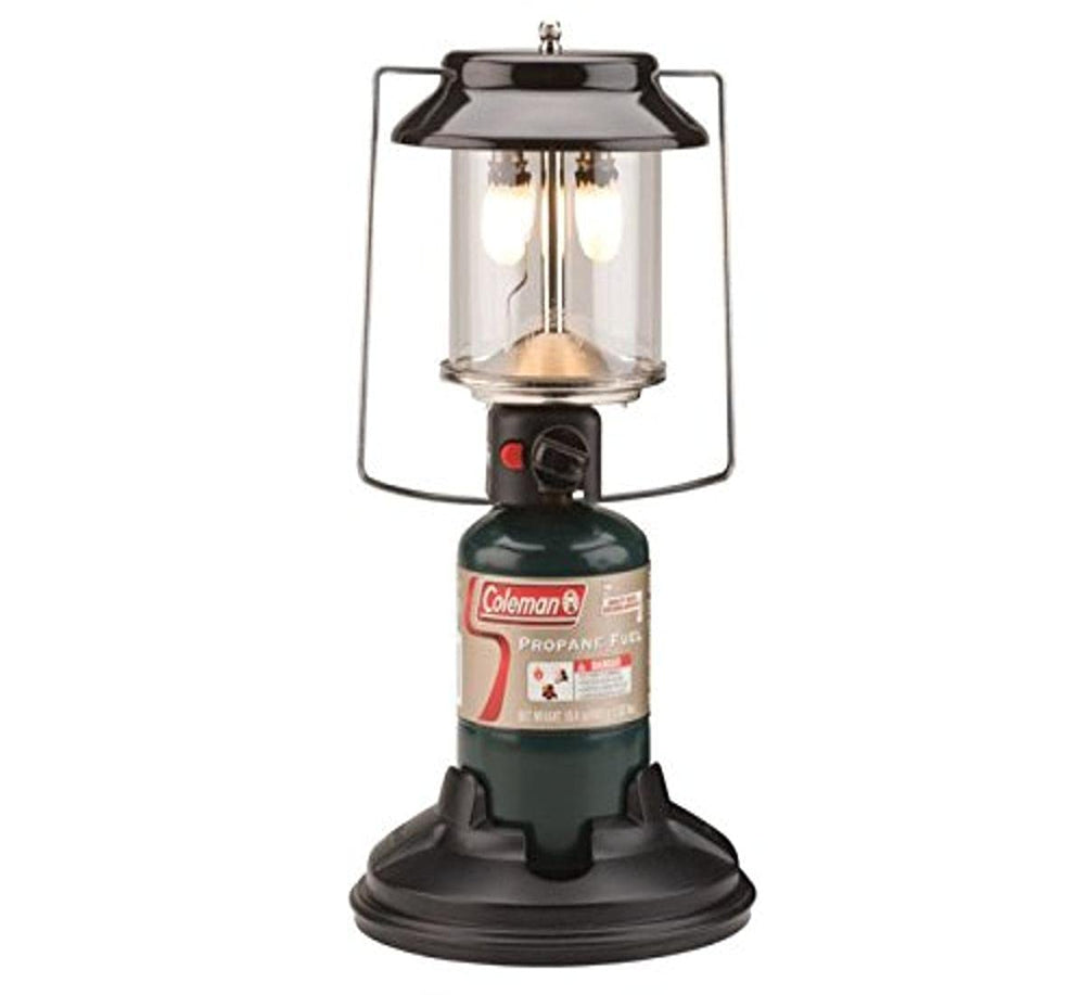 Coleman QuickPack 2-Mantle Lantern high brightness lighting the campsite up to 22 meters.