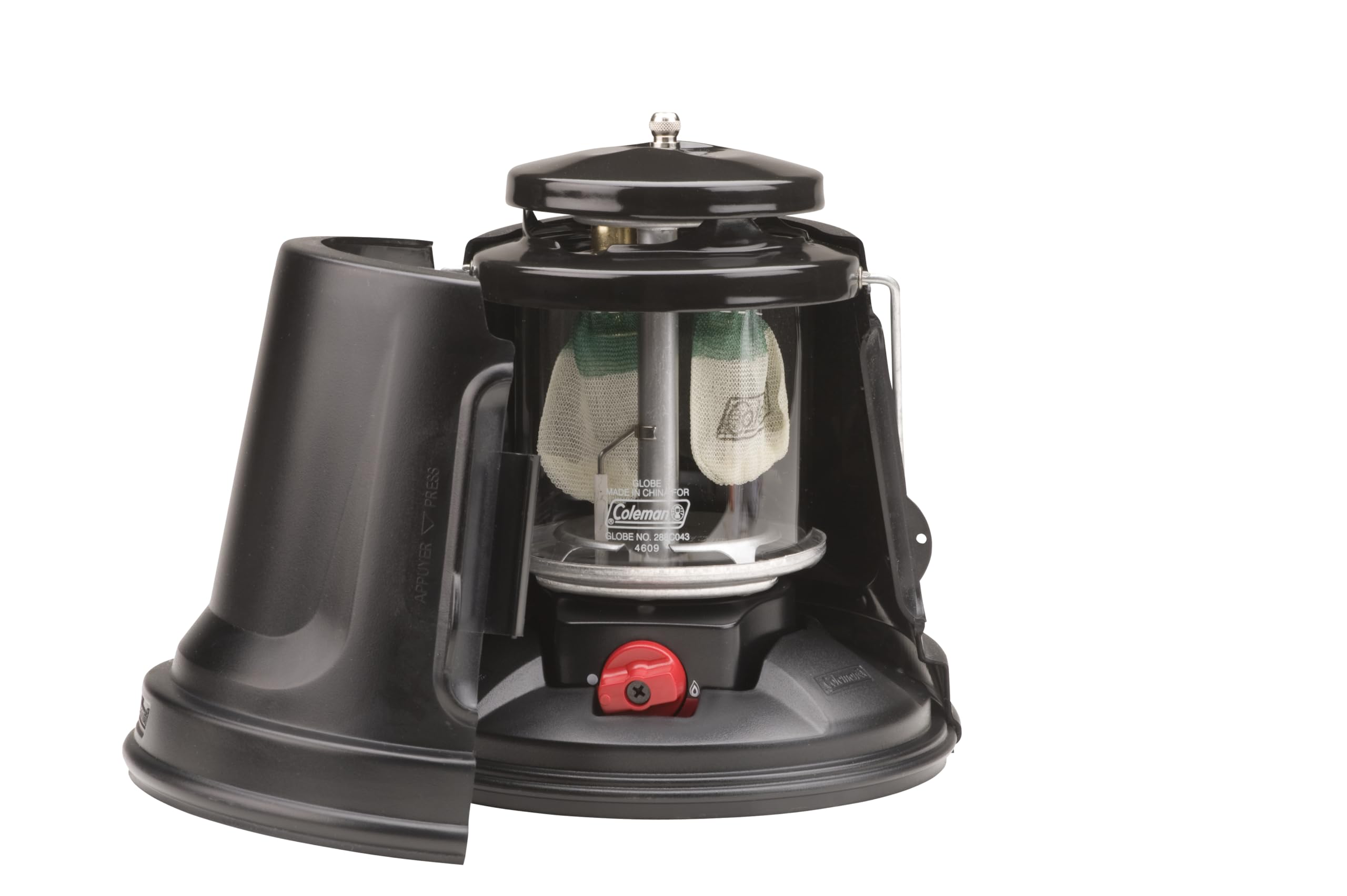 Coleman QuickPack Deluxe+ lantern with InstaStart ignition for quick setup.