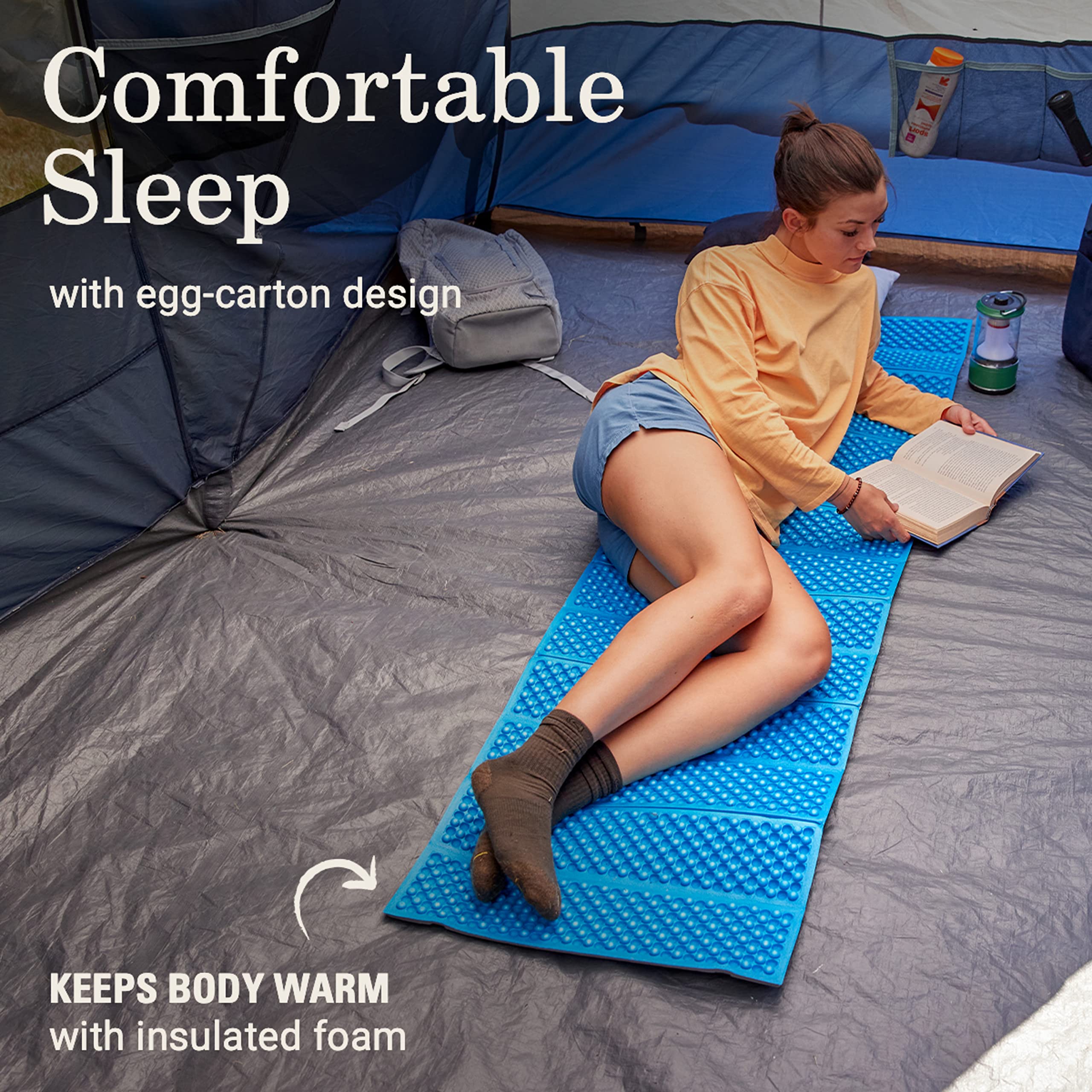 Coleman River Rest folded into accordion-compact form for easy transport
