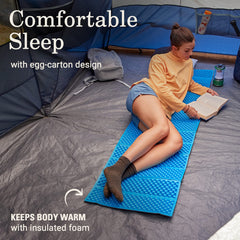 Coleman River Rest folded into accordion-compact form for easy transport
