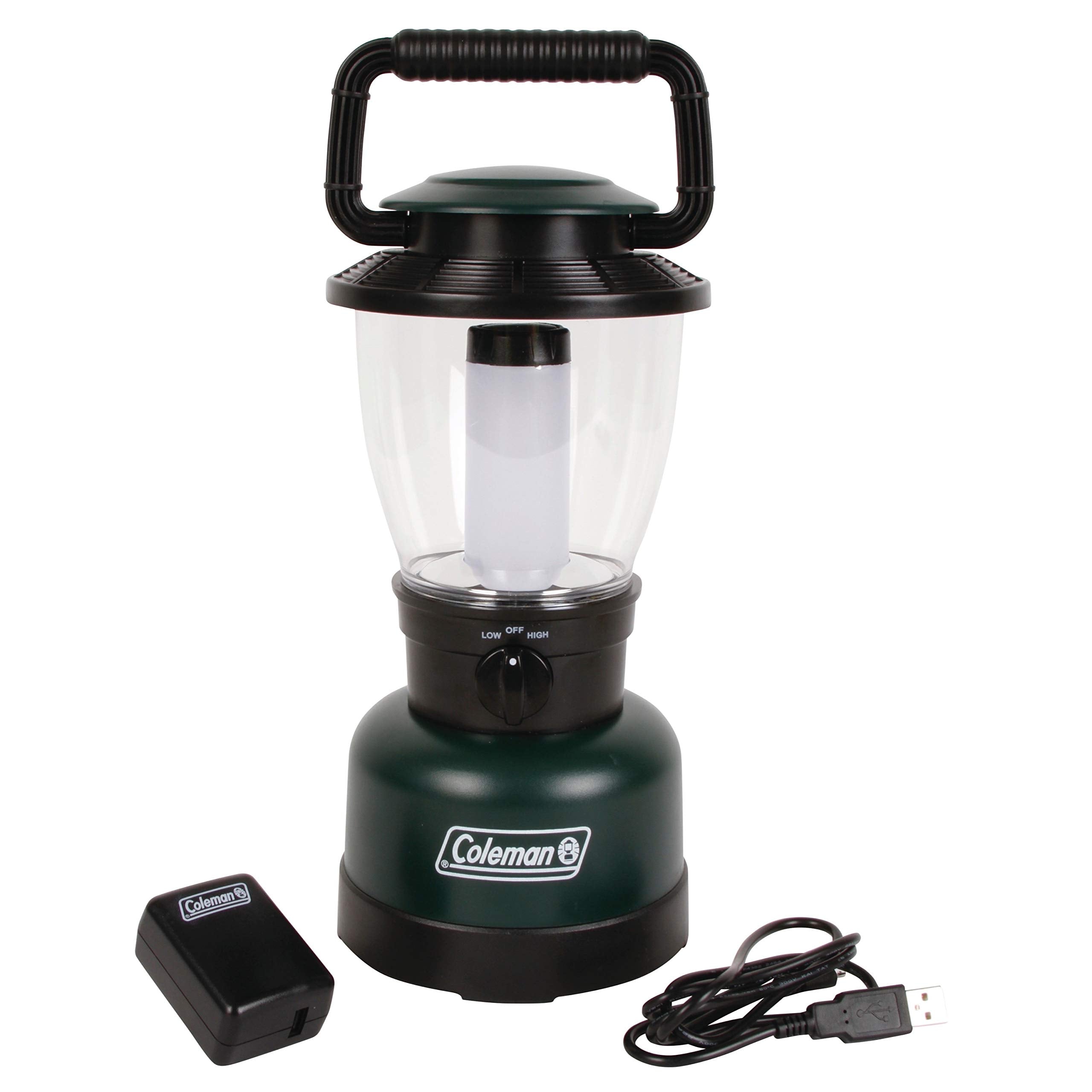 Coleman Rugged Lantern front view, 400 lumens for backyard gatherings