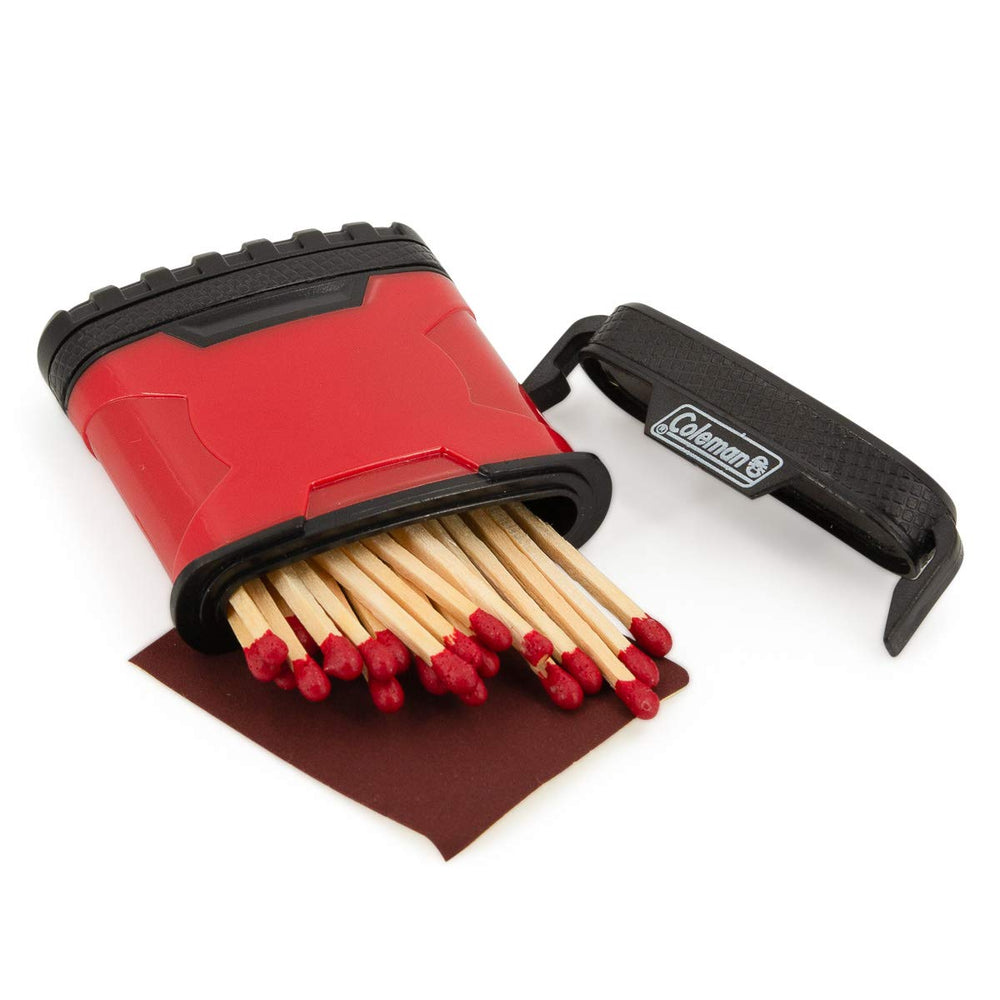Coleman Rugged Match Holder close-up shows durable materials for rugged outdoors.