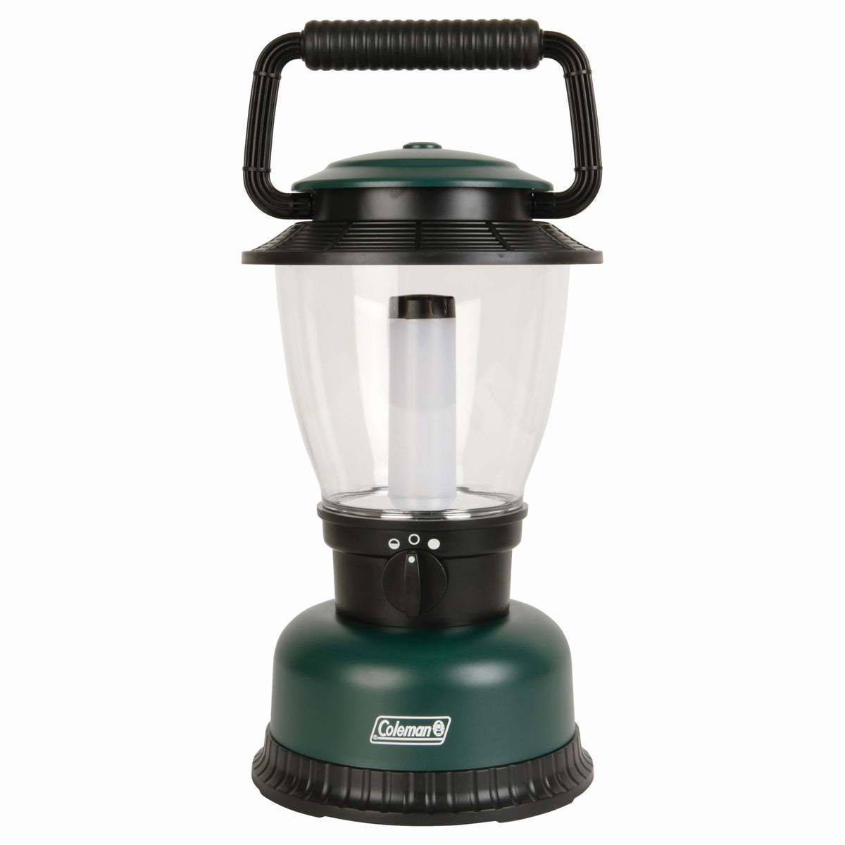 Coleman Rugged XL lantern front view highlighting its sturdy handle and bright output for camping