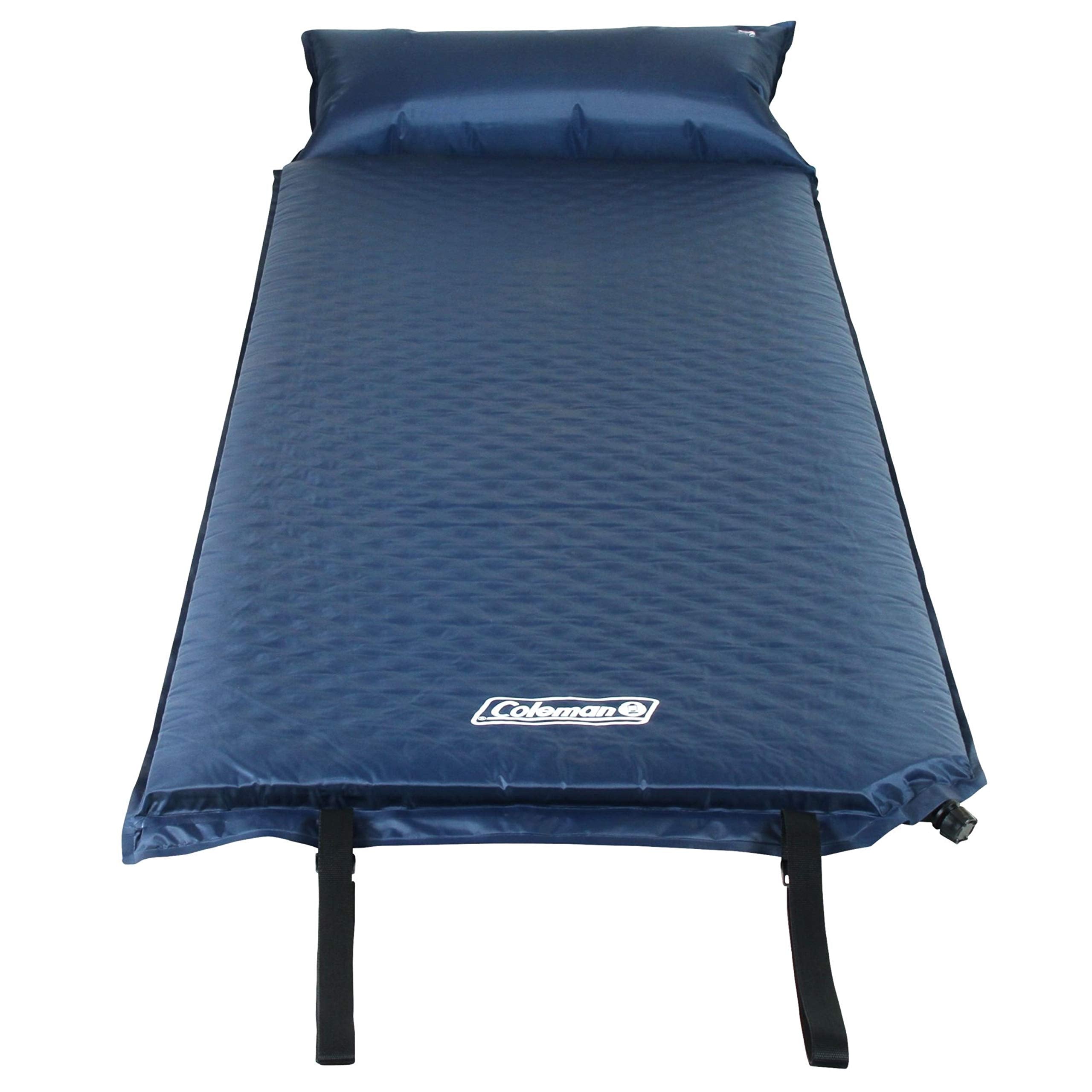 Coleman pad in use with pillow provides elevated head support