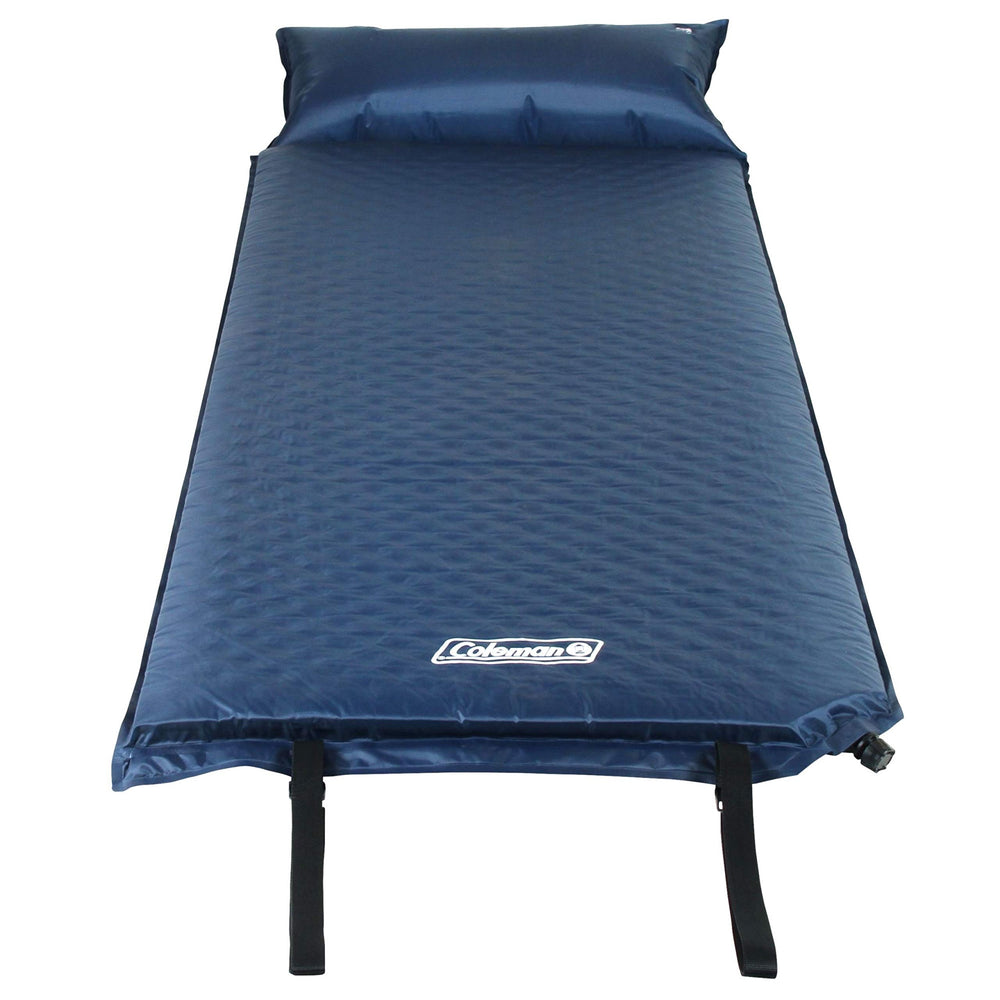 Coleman pad in use with pillow provides elevated head support
