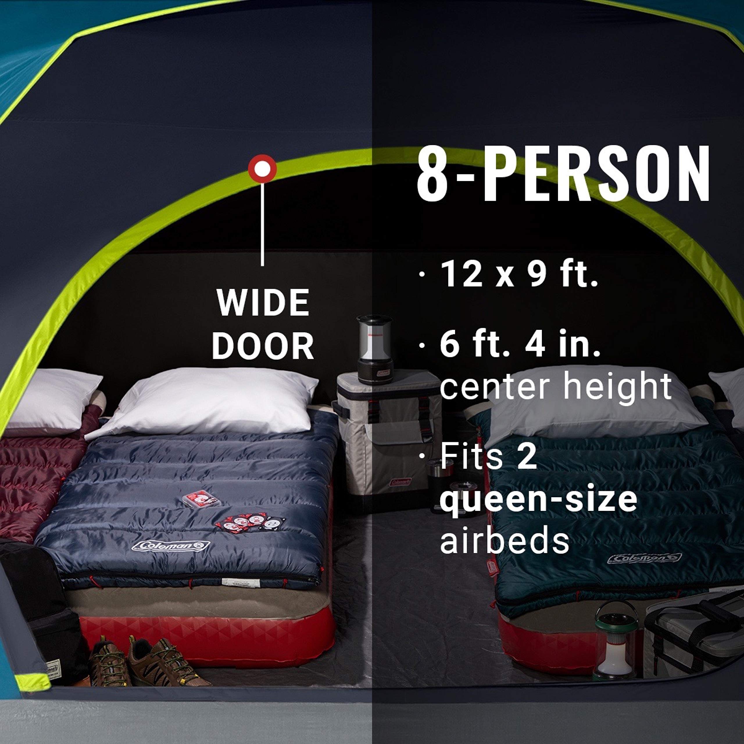 Coleman Skydome gear storage pockets keep small items organized during trips