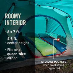 Coleman WeatherTec protection keeps rain out