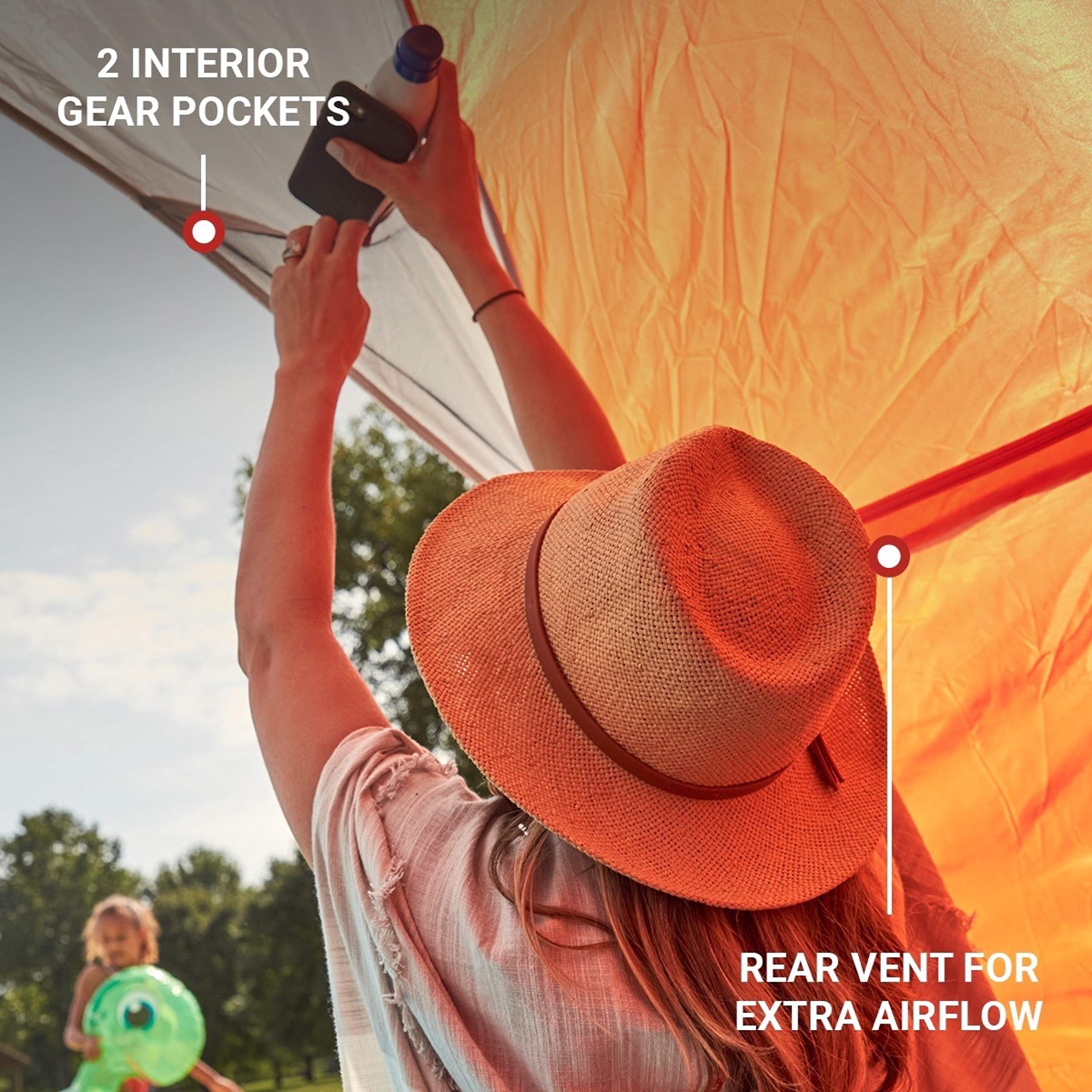 Coleman Skyshade fits in a drawstring carry bag for travel.