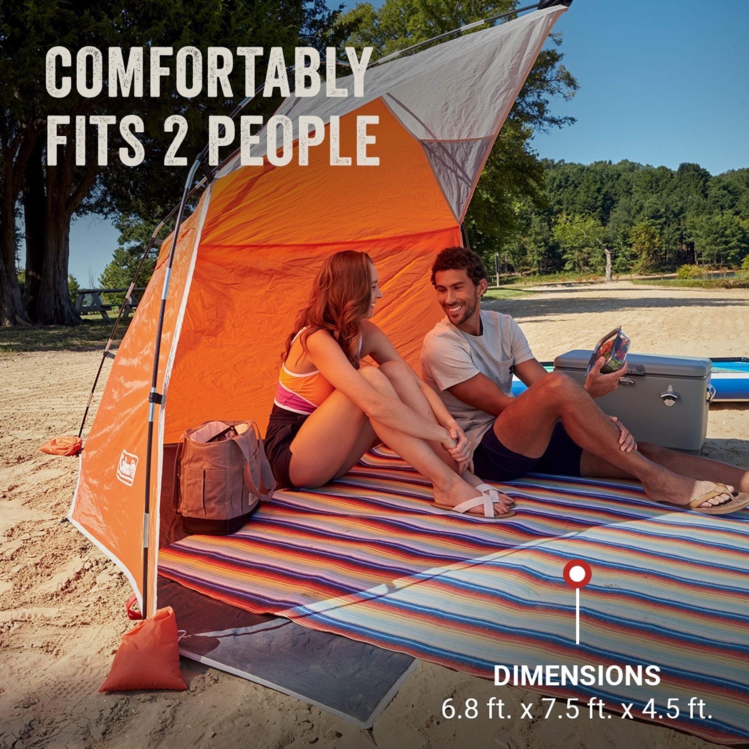 Coleman Skyshade gear pockets keep essentials within reach.