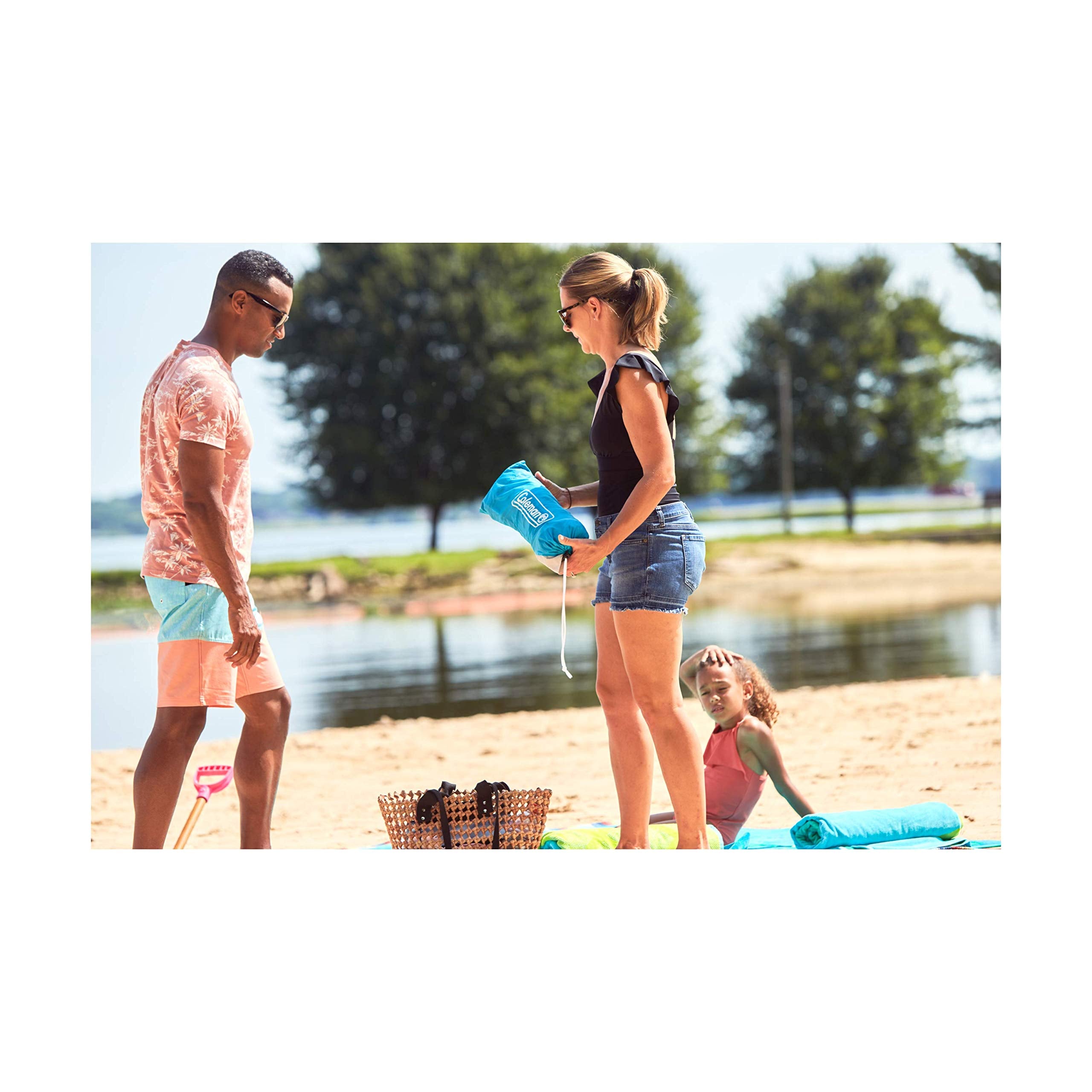 Ideal for beach outings and picnics with Coleman shade and shelter.