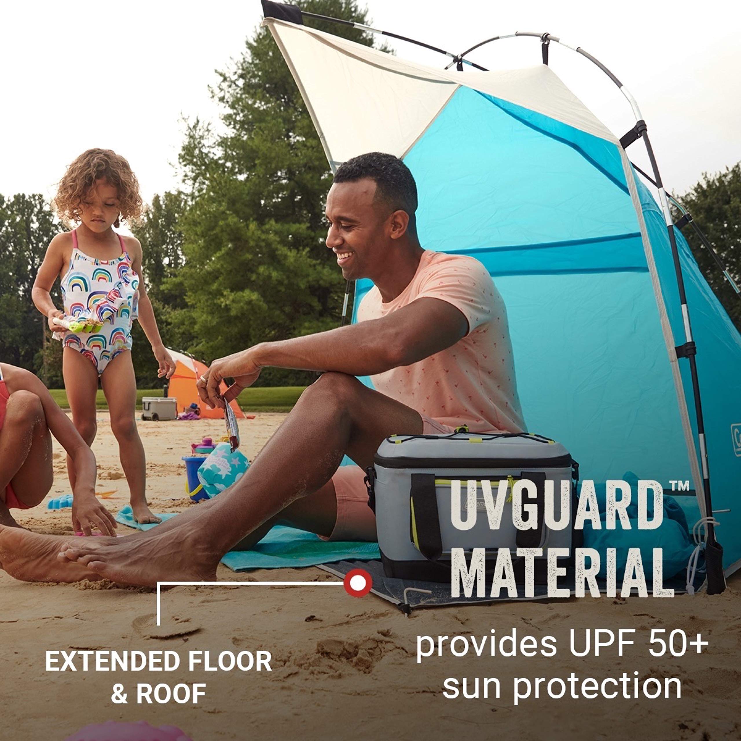 UV Guard fabric delivers UPF 50+ sun protection with Coleman Skyshade.