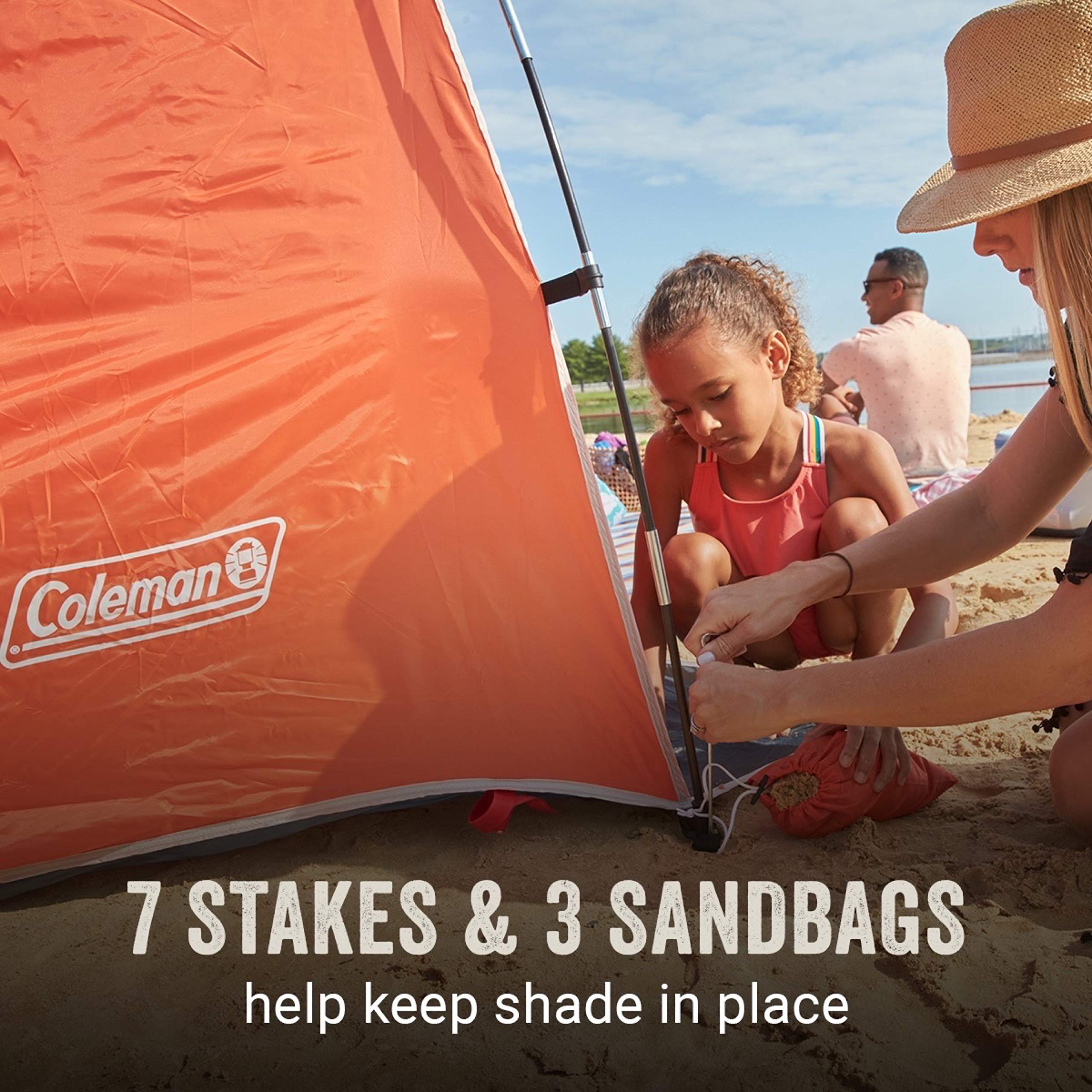 Coleman Skyshade weighs only 4 lbs for easy carrying.