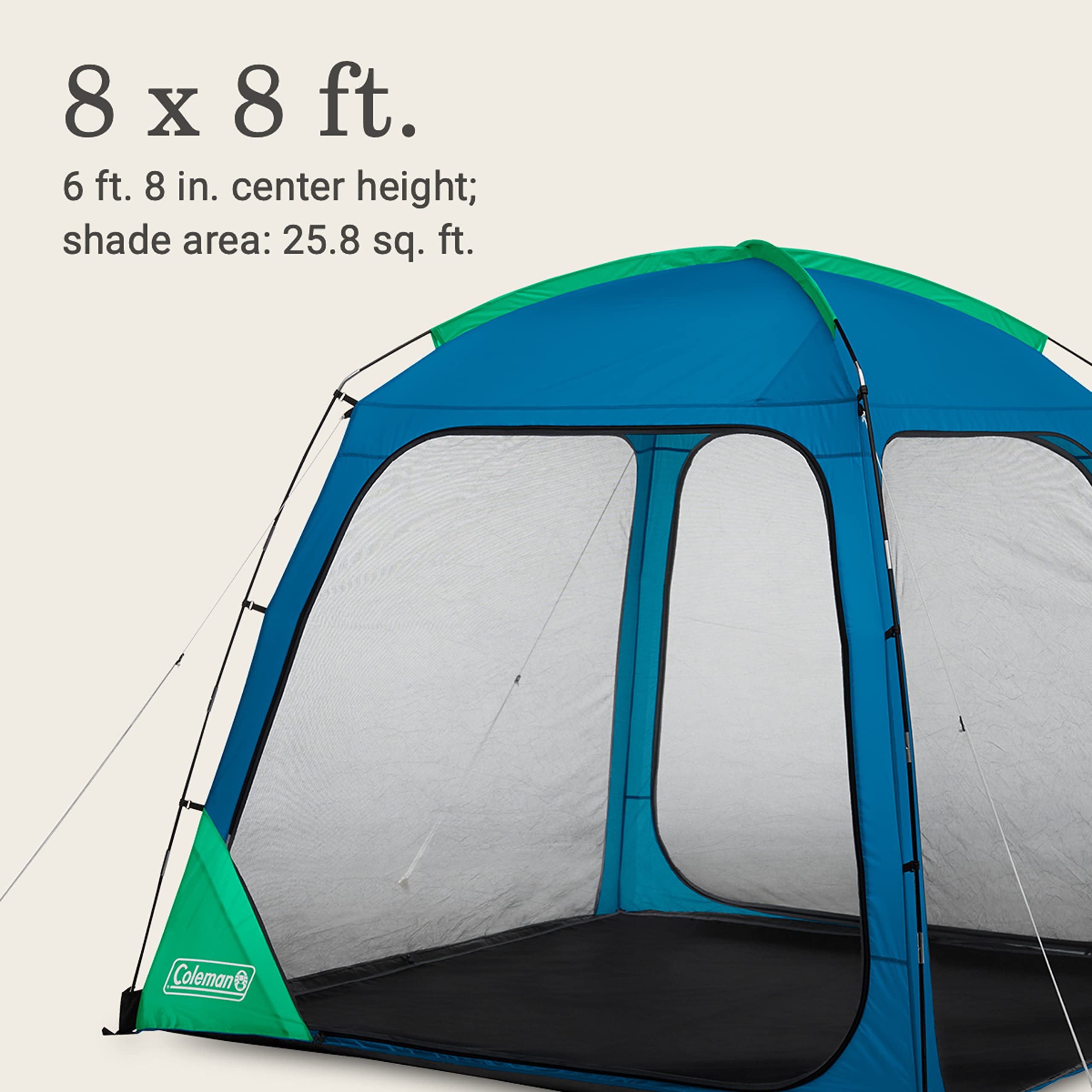 Portable Coleman Skyshade with carry bag for simple transport between trips