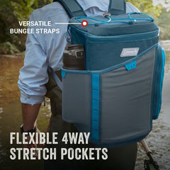 Coleman Sportflex Soft Cooler uses a bungee cord for a blanket or towel.