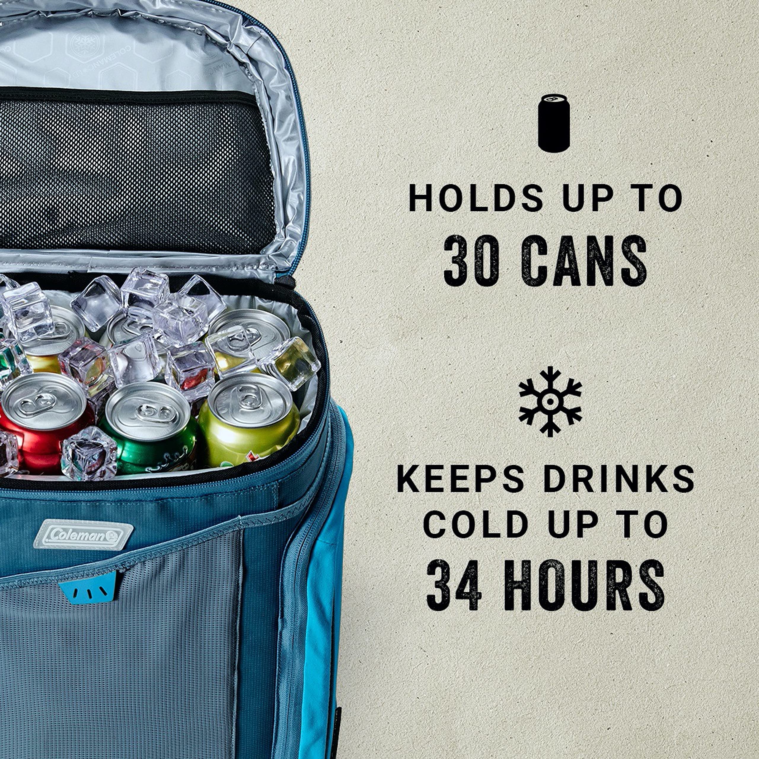 Coleman Sportflex Soft Cooler front pocket adds space for utensils and napkins.