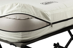 Coleman steel cot frame supports up to 300 pounds for tall sleepers.