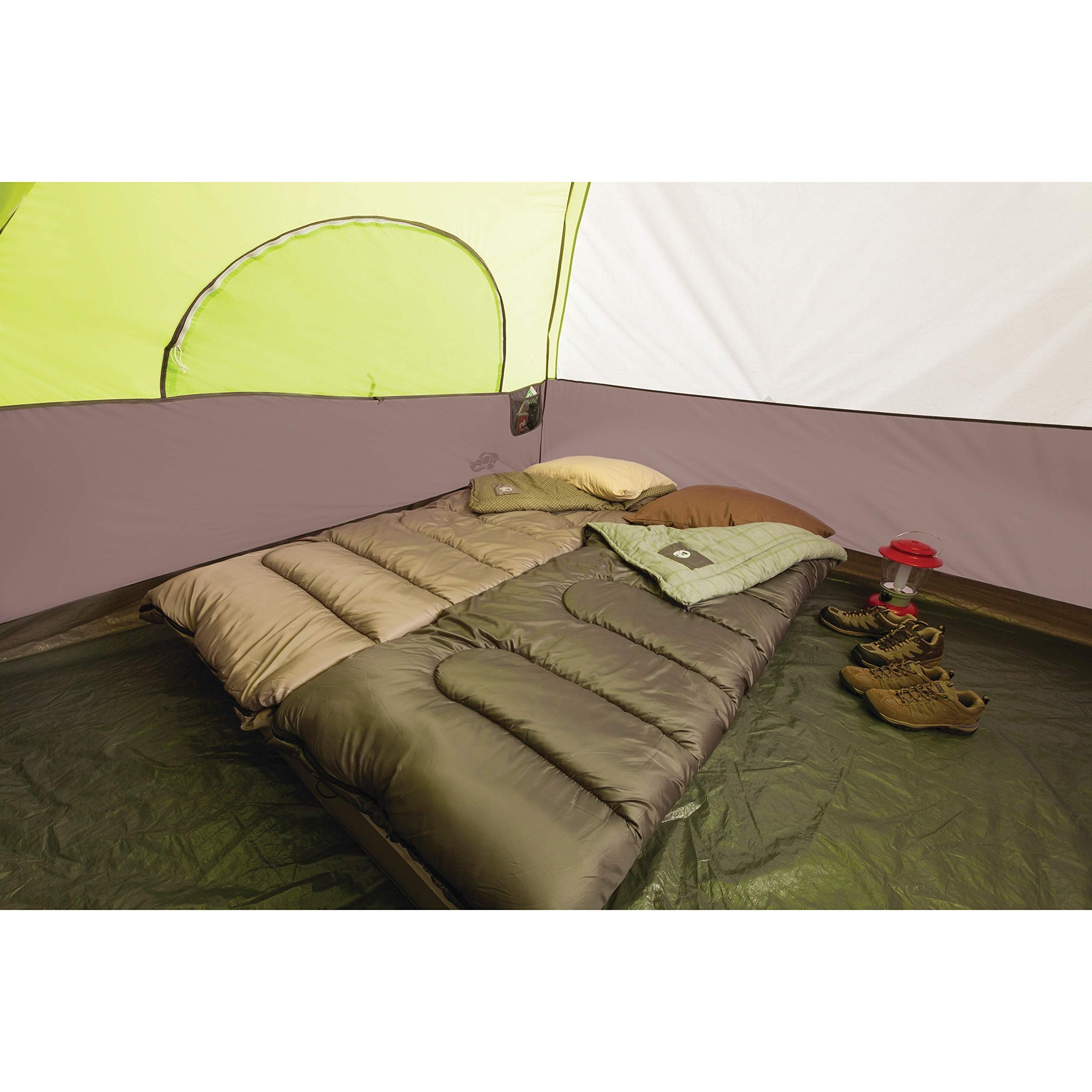 Coleman Steel Creek Illumiline lines enhance night visibility around the tent.
