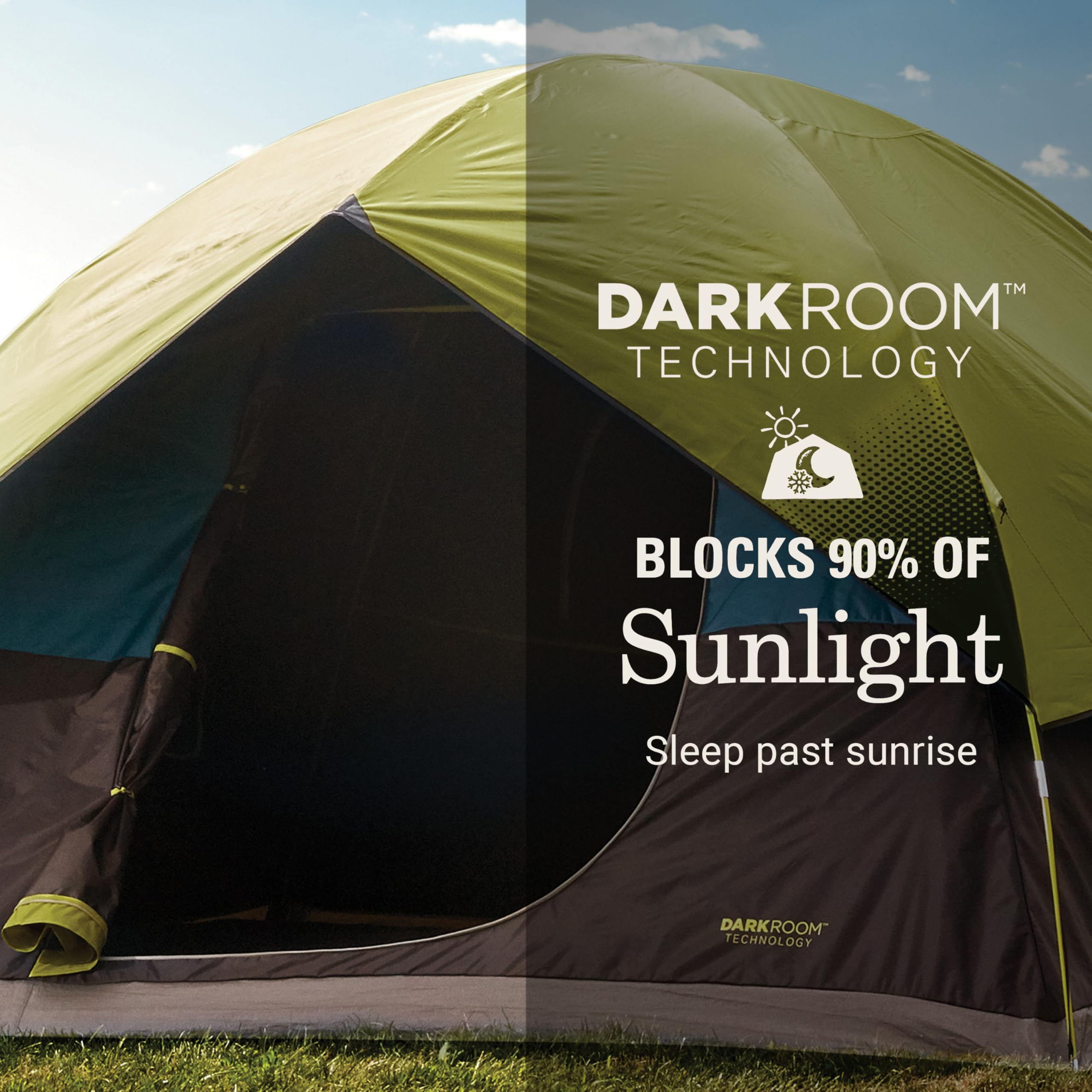 Coleman Sundome Dark Room interior dims daylight for nap-friendly camping
