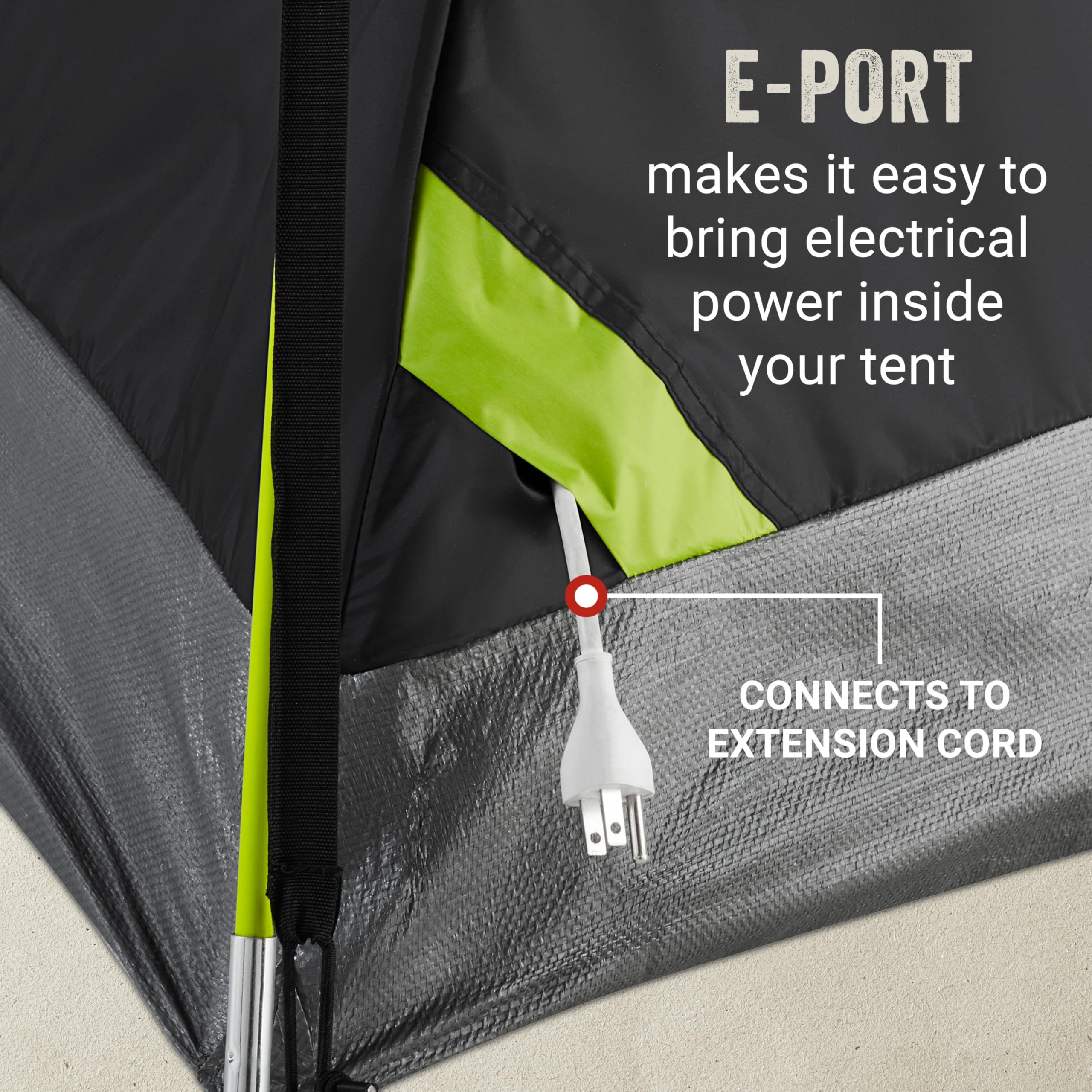 Coleman Sundome Dark Room E-Port inside for power access