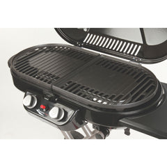 Coleman Swaptop cast iron griddle porcelain coating cleans easily and resists sticking.