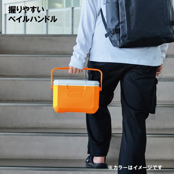 Coleman Take 6 orange bail handle close-up for a comfortable grip.