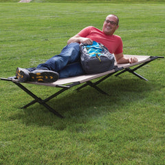 Coleman Trailhead II cot folded compactly for trunk storage during travel