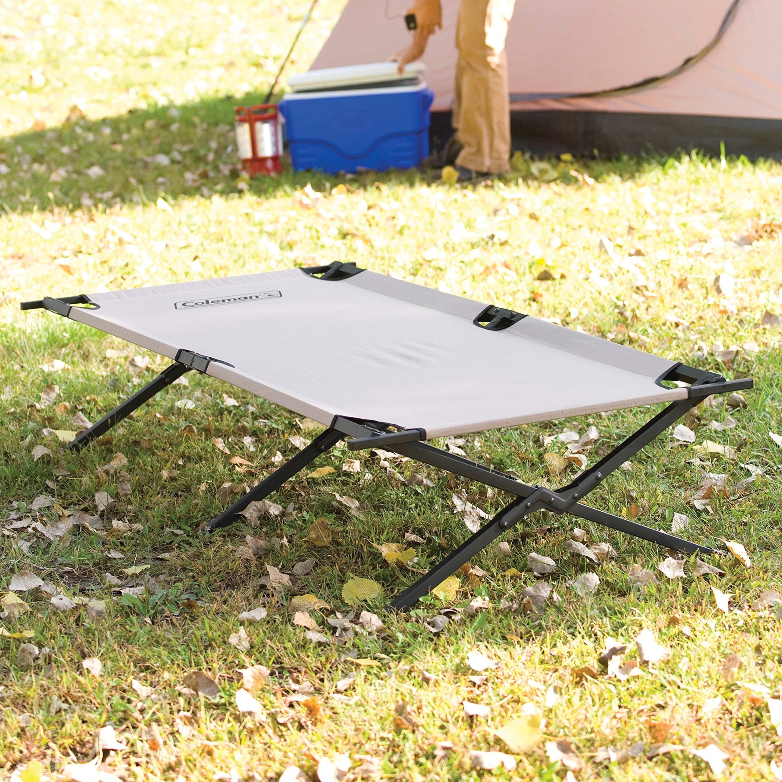 Coleman Trailhead II cot elevated for comfortable outdoor rest