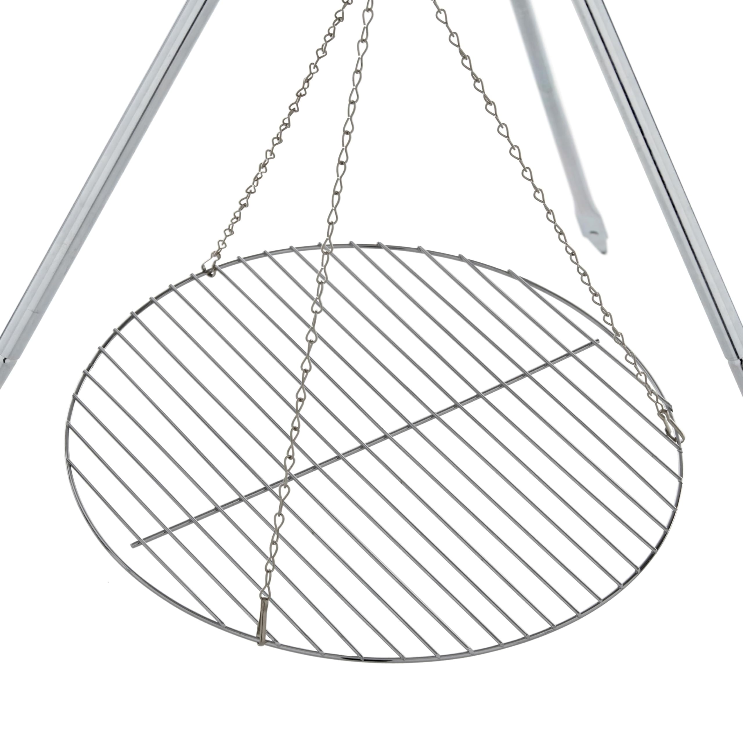Coleman Tripod over fire setup enables precise heat control for camp meals