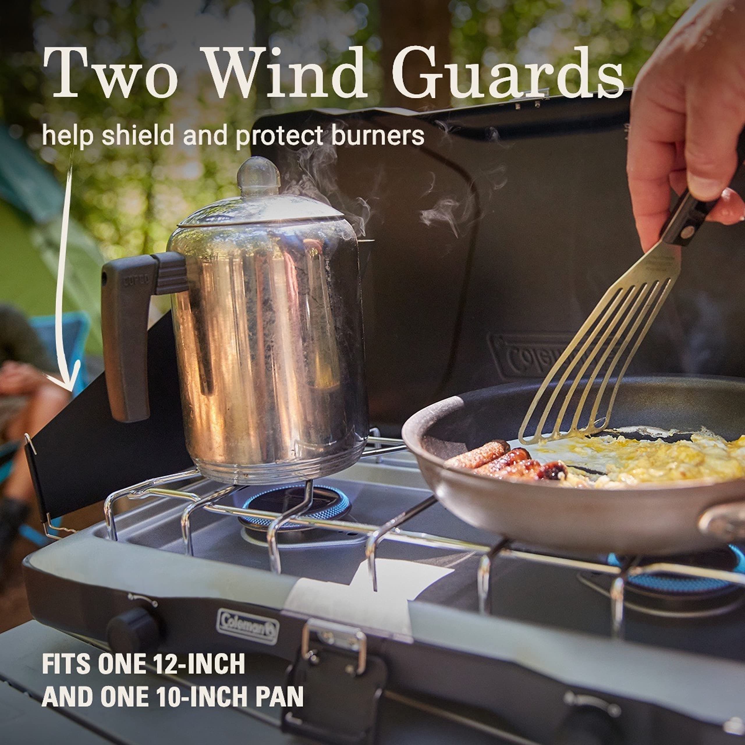 Coleman Triton heavy-duty latch keeps the stove closed when not in use.