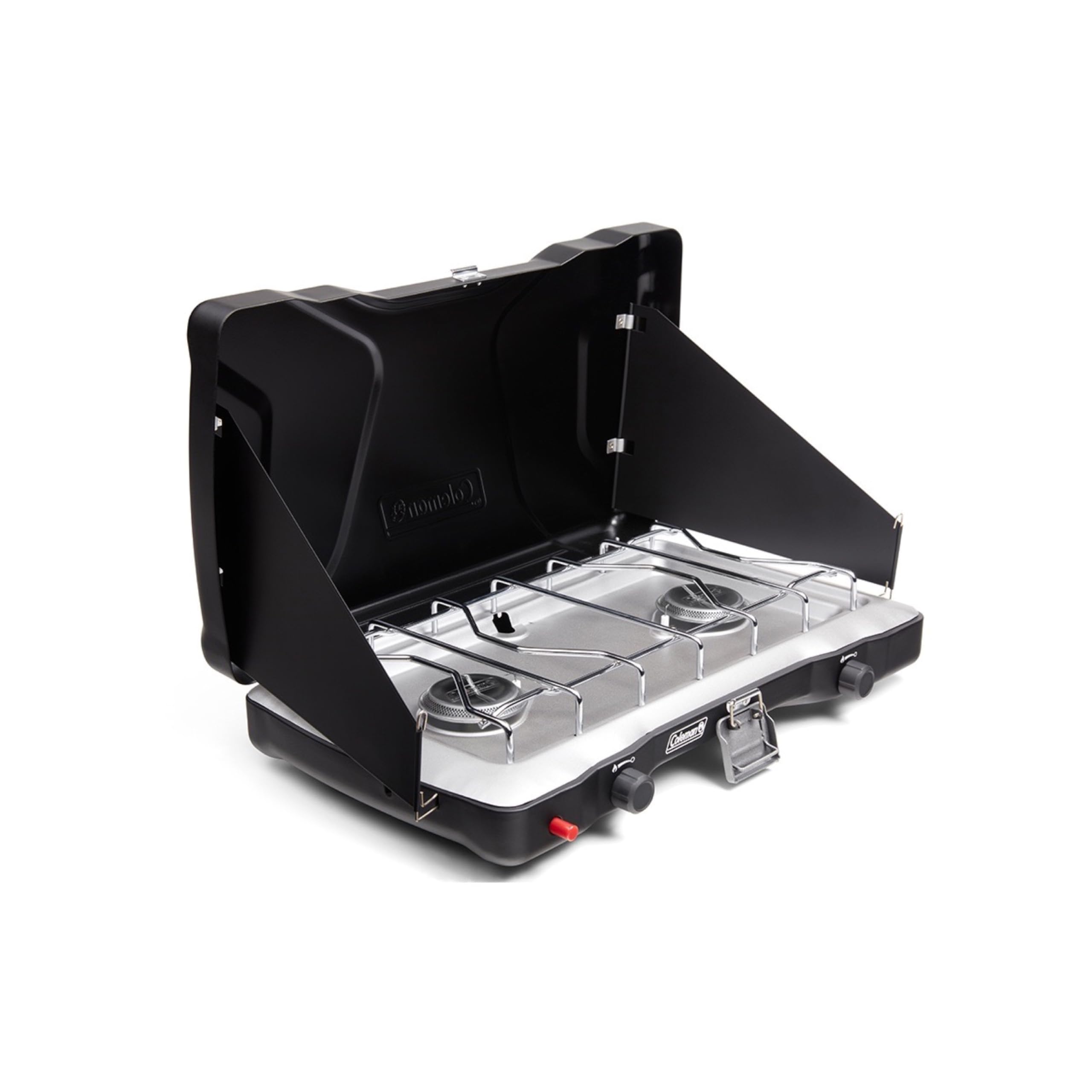 Coleman Triton+ stove with Instastart ignition for quick lighting during camping.