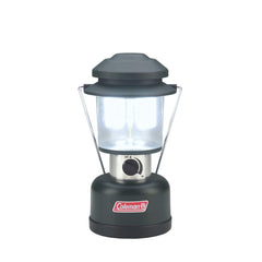 Coleman Twin LED Lantern shows adjustable brightness for camping and backyard use.