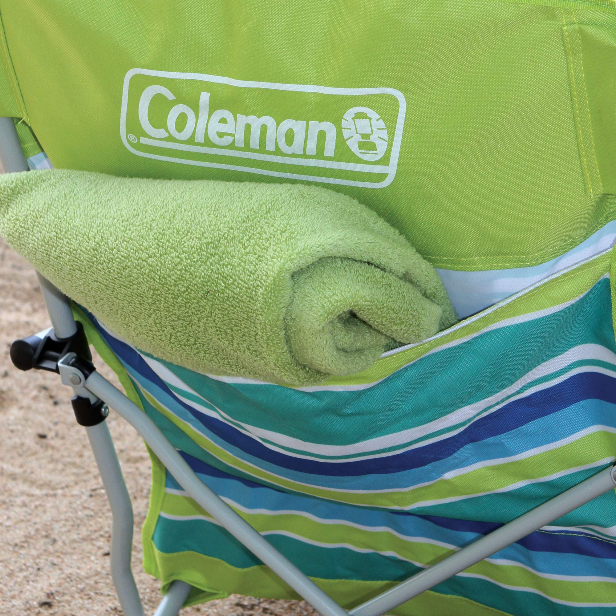 Coleman Utopia Breeze chair dimensions show 21-inch seat and 10-inch height