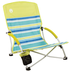 Coleman Utopia Breeze chair front view showcasing sturdy steel frame for beach lounging