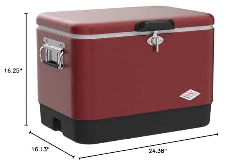 Coleman Vintage 54qt cooler ready for beach or tailgate adventures.