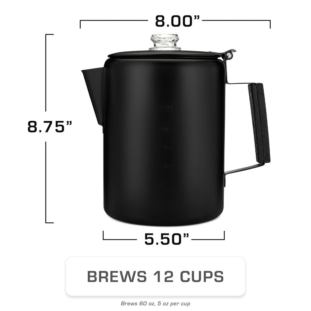COLETTI Bozeman mid-brew shown on heat with glass view top