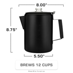 COLETTI Bozeman mid-brew shown on heat with glass view top