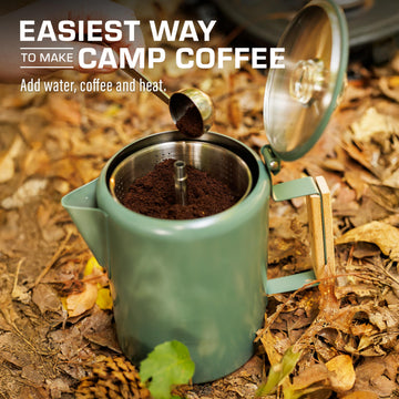 COLETTI Bozeman Green percolator crafted without aluminum or plastic for pure flavor