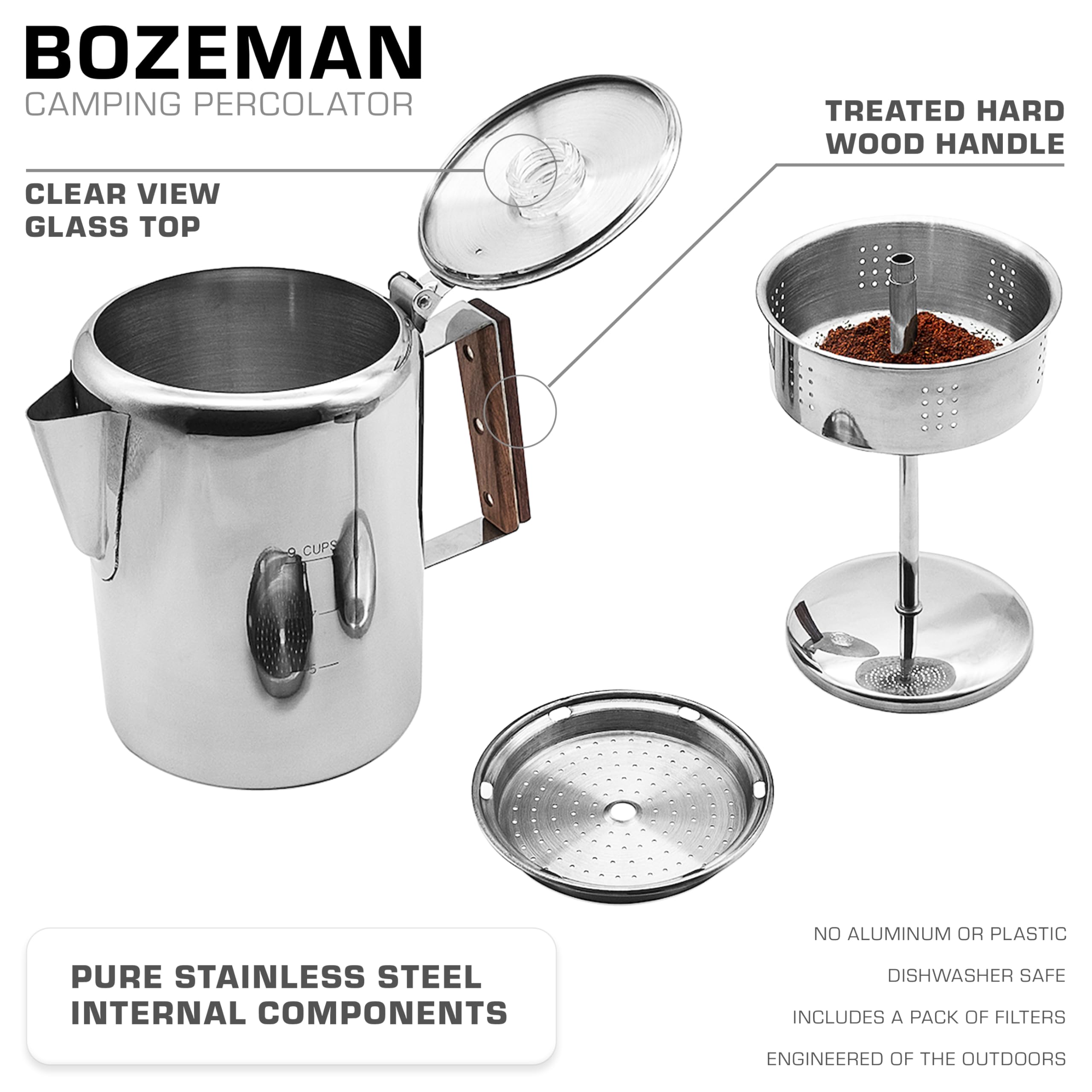 COLETTI Bozeman natural filters 100-pack keep brew clean and convenient in the field.