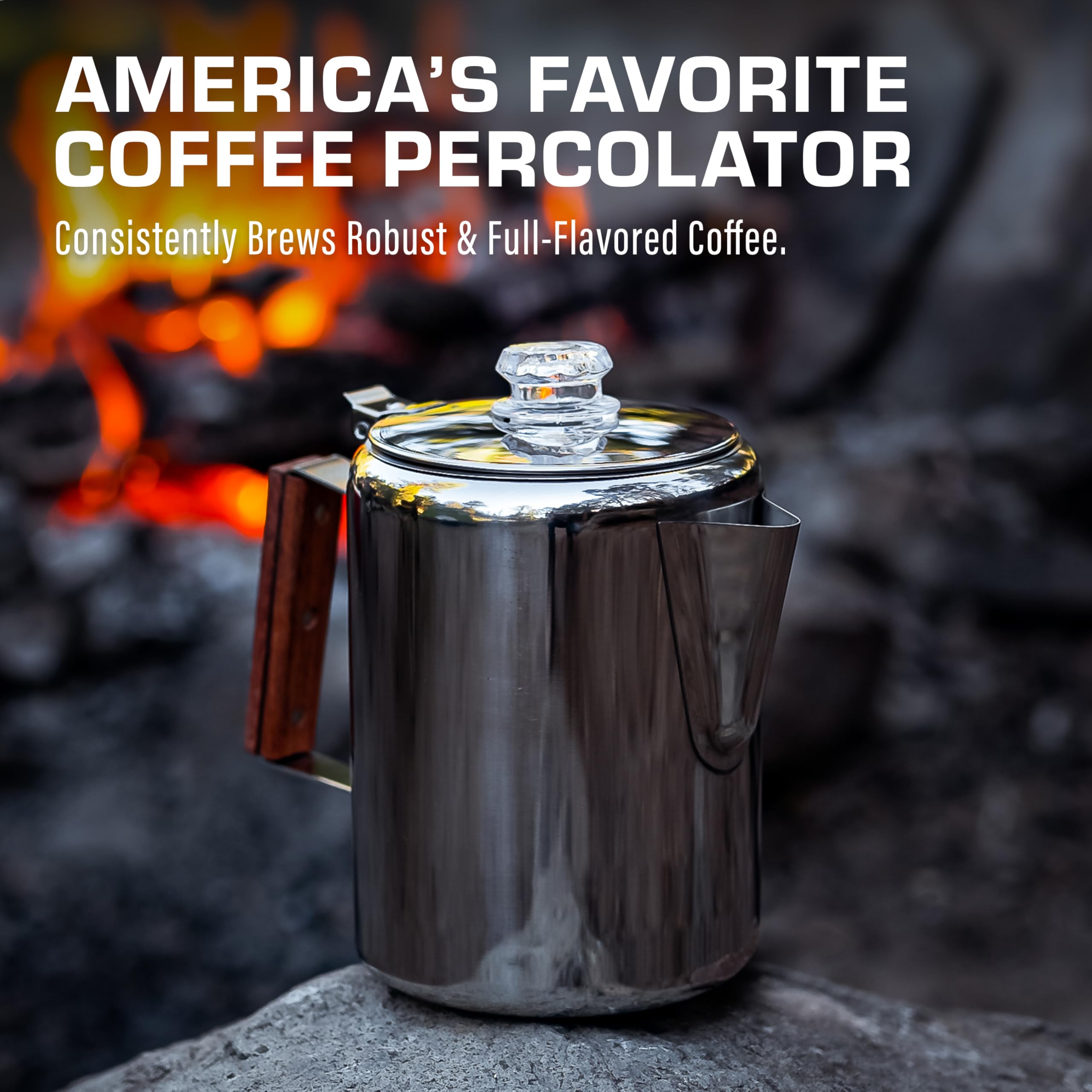 COLETTI Bozeman stainless steel body highlights durability and heat-resistance for rugged trips.