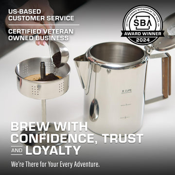 COLETTI Bozeman US-based support image emphasizes friendly help for campers.