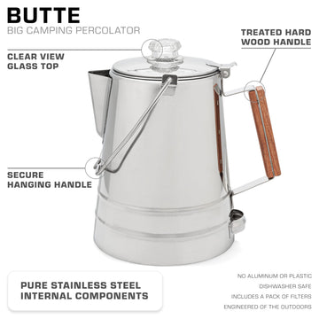COLETTI Butte 18/8 stainless steel build for rugged camping